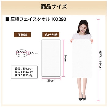 圧縮 フェイスタオル(個別包装) KO293シリーズ RABLISS