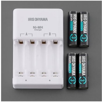 ニッケル水素電池 単3x4本付 充電器セット EA758YGシリーズ エスコ