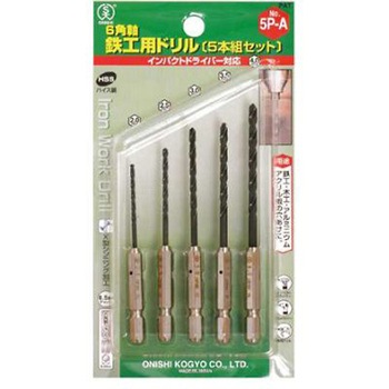 鉄工用ドリル(六角軸/HSS)5本組 EA824CPシリーズ エスコ