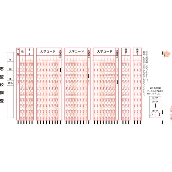 既製品マークカード 『志望校調査カード』 1000枚 教育ソフトウェア