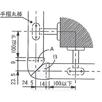 手すり用自在ジョイント Φ35mm EA951ELシリーズ エスコ