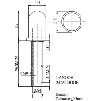 赤外線LED 940nm 10個入 OSI5LAシリーズ OPTO SUPPLY