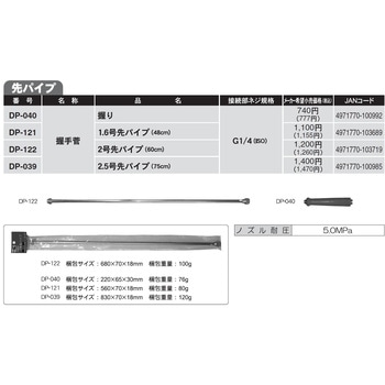噴霧機用ノズルパイプ 工進