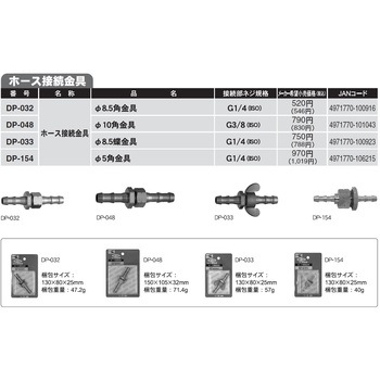 動力噴霧機用ホース接続金具 工進