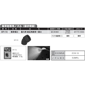 除草噴口 人力新広角除草一頭口 工進