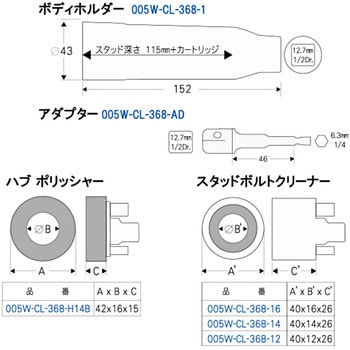 スタッド&ハブクリーナーツール CUSTOR(クストー) ハブボルト修正機