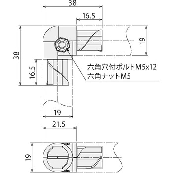 アングルコネクタインナー型S SUS(エスユーエス)