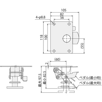 Φ75キャスターロック取付キット SUS(エスユーエス)