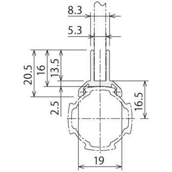 GFパネルホールド(t5用) 定尺2000mm SUS(エスユーエス)