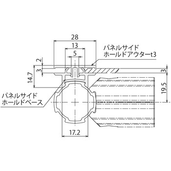 パネルサイドホールドベース 定尺2000mm SUS(エスユーエス)