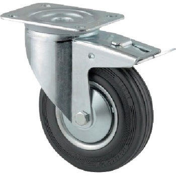 プレート式キャスター ALPHA(ゴム車) 自在車 スレットガード付 テンテキャスター