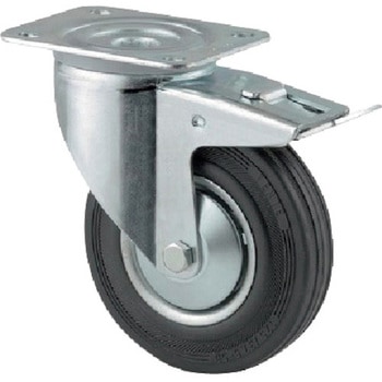 プレート式キャスター ALPHA(ゴム車) 自在車 スレットガード付 テンテキャスター