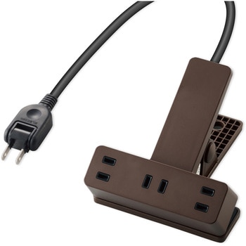 延長コード 電源タップ コンセント 2P 3個口 クリップタイプ 雷サージ ホコリシャッター付 エレコム
