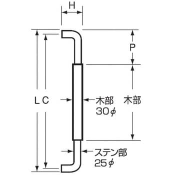 SK-1101-R-30-600-RE 積層強化木ドアハンドル 両面 1組 駒谷 【通販
