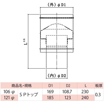 ステンレス煙突 Pトップ HOJO