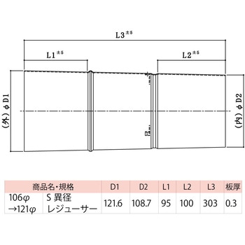 ステンレス煙突 異径レジューサー HOJO