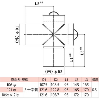 ステンレス煙突 十字管 HOJO