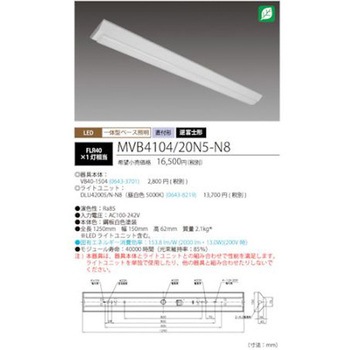 LED一体型ベース照明Nu逆富士形 150mm幅 昼白色 MVB4104シリーズ HotaluX(ホタルクス)
