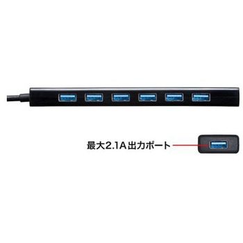 [7ポート] USB3.0ハブ 急速充電&同期ポート付 エスコ
