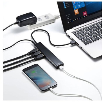 [7ポート] USB3.0ハブ 急速充電&同期ポート付 エスコ