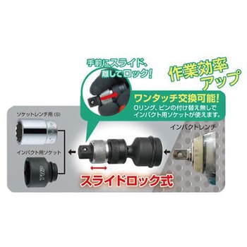 3/4"DRx1/2"DR[インパクト]ユニバーサルワンタッチアダプター エスコ