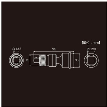 3/4"DRx1/2"DR[インパクト]ユニバーサルワンタッチアダプター エスコ
