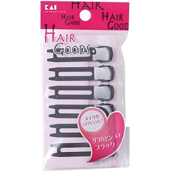 HG ダブルピン 6P 黒 1セット 6個入 - 貝印