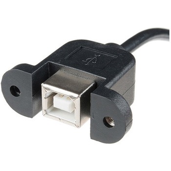 Panel Mount USB-B to Micro-B Cable - 6" SPARKFUN