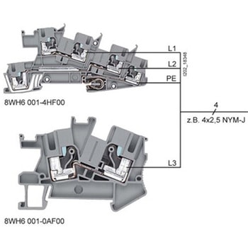 コンポーネント端子台 8WH 設置端子 Terminal for use with for use with 端子台 1袋 50個入 - SIEMENS