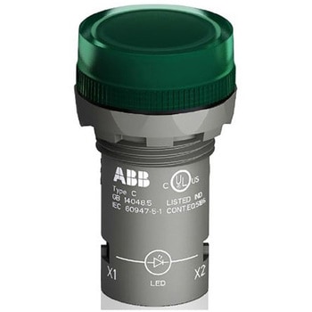 パイロットランプ 表示灯 LED灯 緑 ポリカーボネート 丸型 ABB