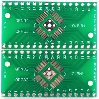ピッチ変換基板 QFP32ピン 0.65mmピッチ 0.8mmピッチ アズワン