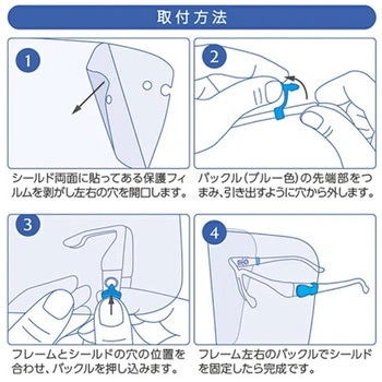 眼鏡型フェイスシールド 10枚セット×30袋 - RABLISS