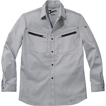 52504 Jawin ストレッチ長袖シャツ 52504 自重堂 パールシルバー