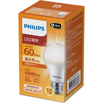 LDA7WW-G/E/K/1P LED�d�� E26 �L�z���^�C�v 60W���� �t�B���b�v�X 6.5W �����F  1�� 70048076