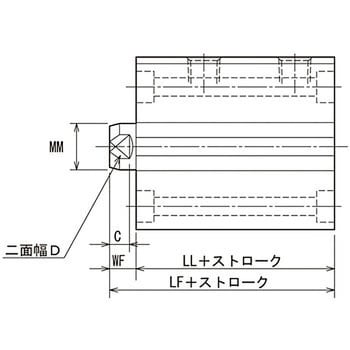 10MPa用薄形油圧シリンダ 複動形片ロッド(標準形) TAIYO 【通販