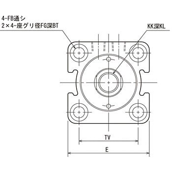 10MPa用薄形油圧シリンダ 複動形片ロッド(標準形) TAIYO 【通販モノタロウ】