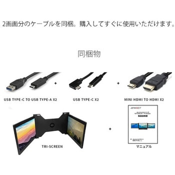 日本最安JAPANNEXT JN-TRI-IPS133FHDR マルチディスプレイ ディスプレイ・モニター