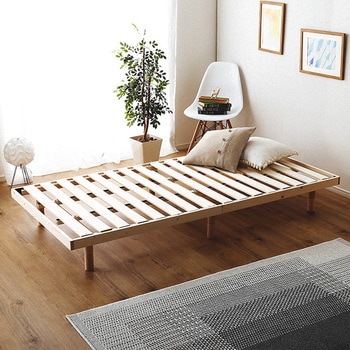 【新作大特価】北欧インテリア　天然木すのこベッド　ダブル すのこベッド