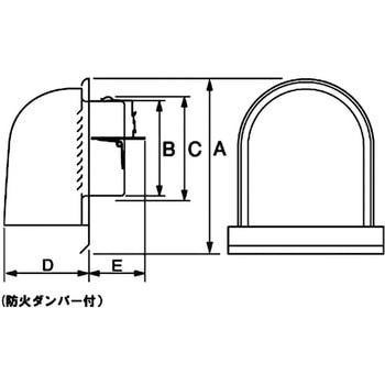 ステンU型フード付ガラリ網無 JAPPY