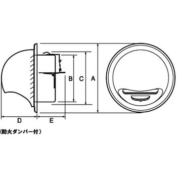 ステン丸型フード付ガラリ JAPPY