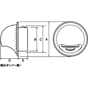 ステン丸型フード付ガラリ JAPPY
