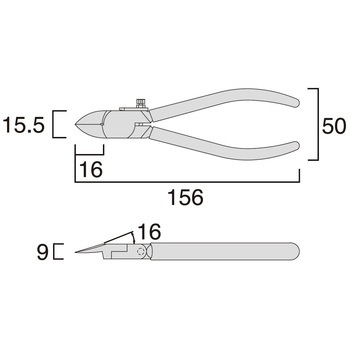 バネ付プラスチックニッパ フジ矢