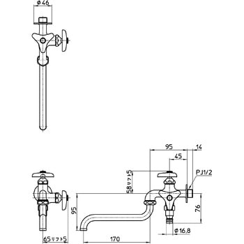 散水用二口自在水栓 SANEI(旧:三栄水栓製作所)