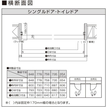 片開きドア用固定枠 155幅 ウッドワン