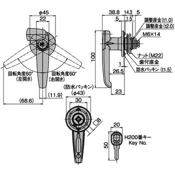 L型防水ハンドル ホシモト