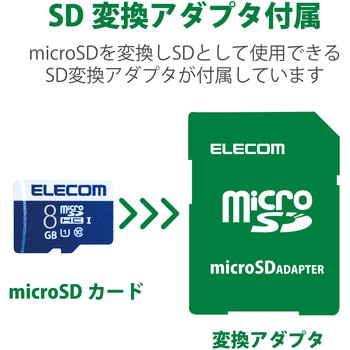 マイクロSDカード 【UHS-I U1】 SD変換アダプタ付 防水(IPX7) データ復旧サービス メモリーカード エレコム