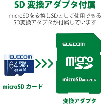 マイクロSDカード 【UHS-I U1】 SD変換アダプタ付 防水(IPX7) データ復旧サービス メモリーカード エレコム