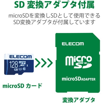 マイクロSDカード 【UHS-I U1】 SD変換アダプタ付 防水(IPX7) データ復旧サービス メモリーカード エレコム