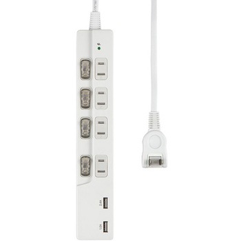 100V/14A テーブルタップ(USBポート/個別スイッチ付) エスコ