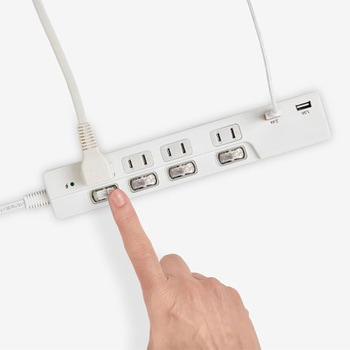 100V/14A テーブルタップ(USBポート/個別スイッチ付) エスコ